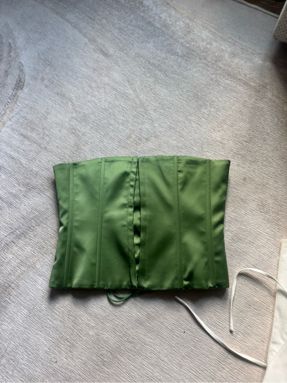 Green Strapless Corset Top